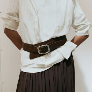 MANGO LEATHER OBI SASH BELT
